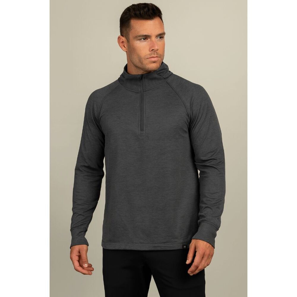 GAIAM Men’s Charcoal Quarter-Zip Performance Hoodie Athletic Pullover S
